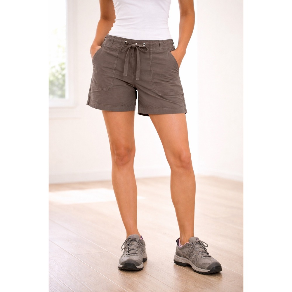 Columbia Womens Brown Hiking‎ Shorts Drawstring Cargo Size 6 Medium Classic